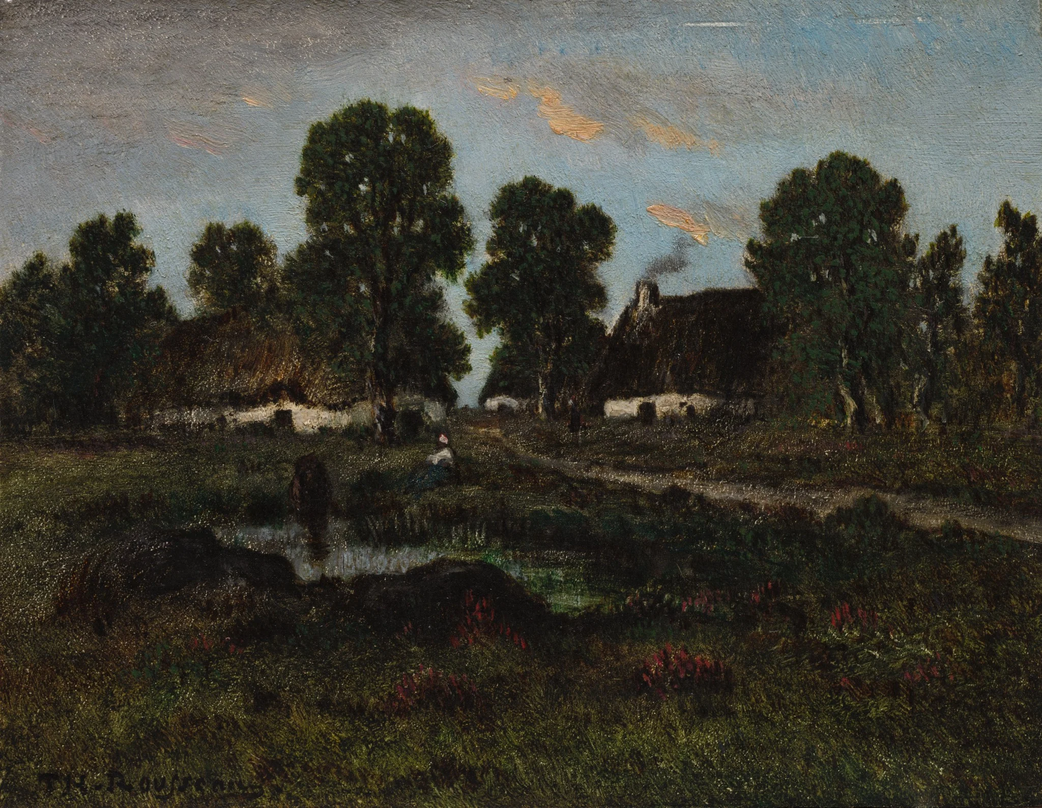 Cottages Near Larchant, detail