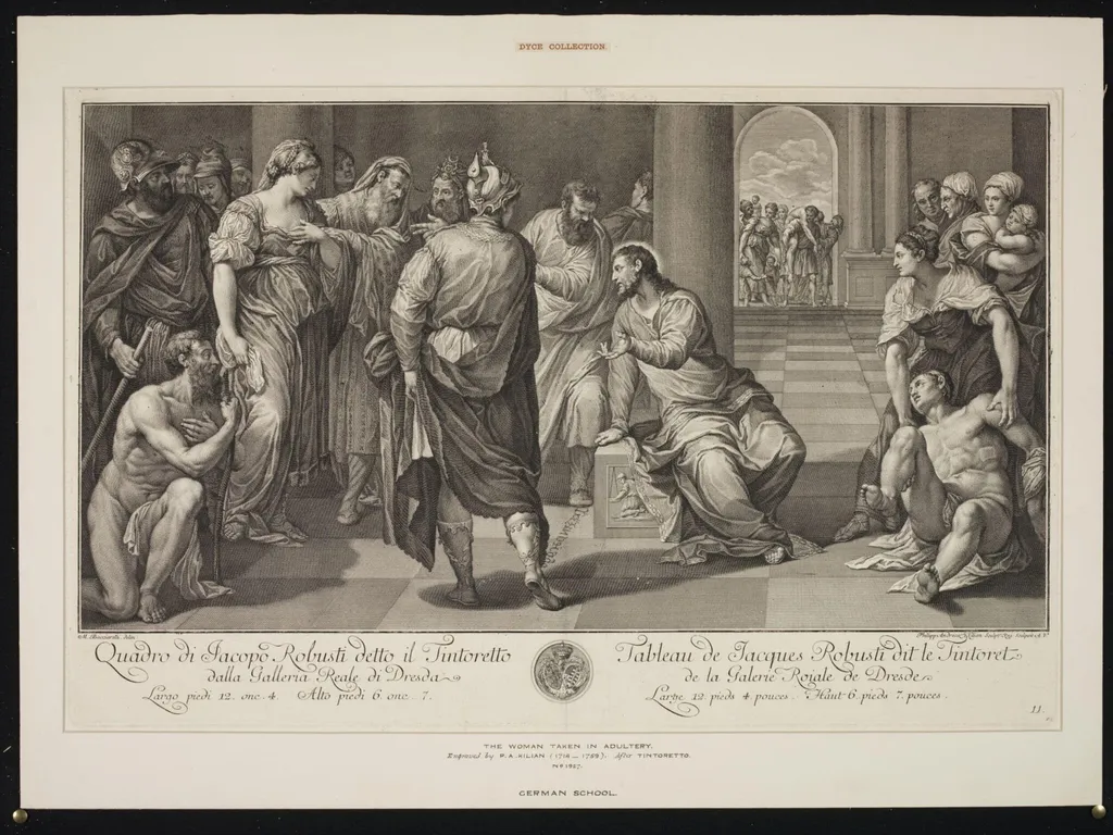 The Woman taken in Adultery, by Philipp Andreas Kilian, 1750