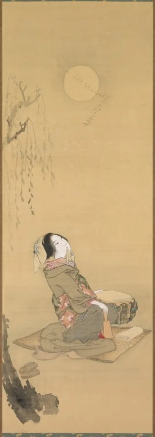 Woman Looking at the Moon, detail