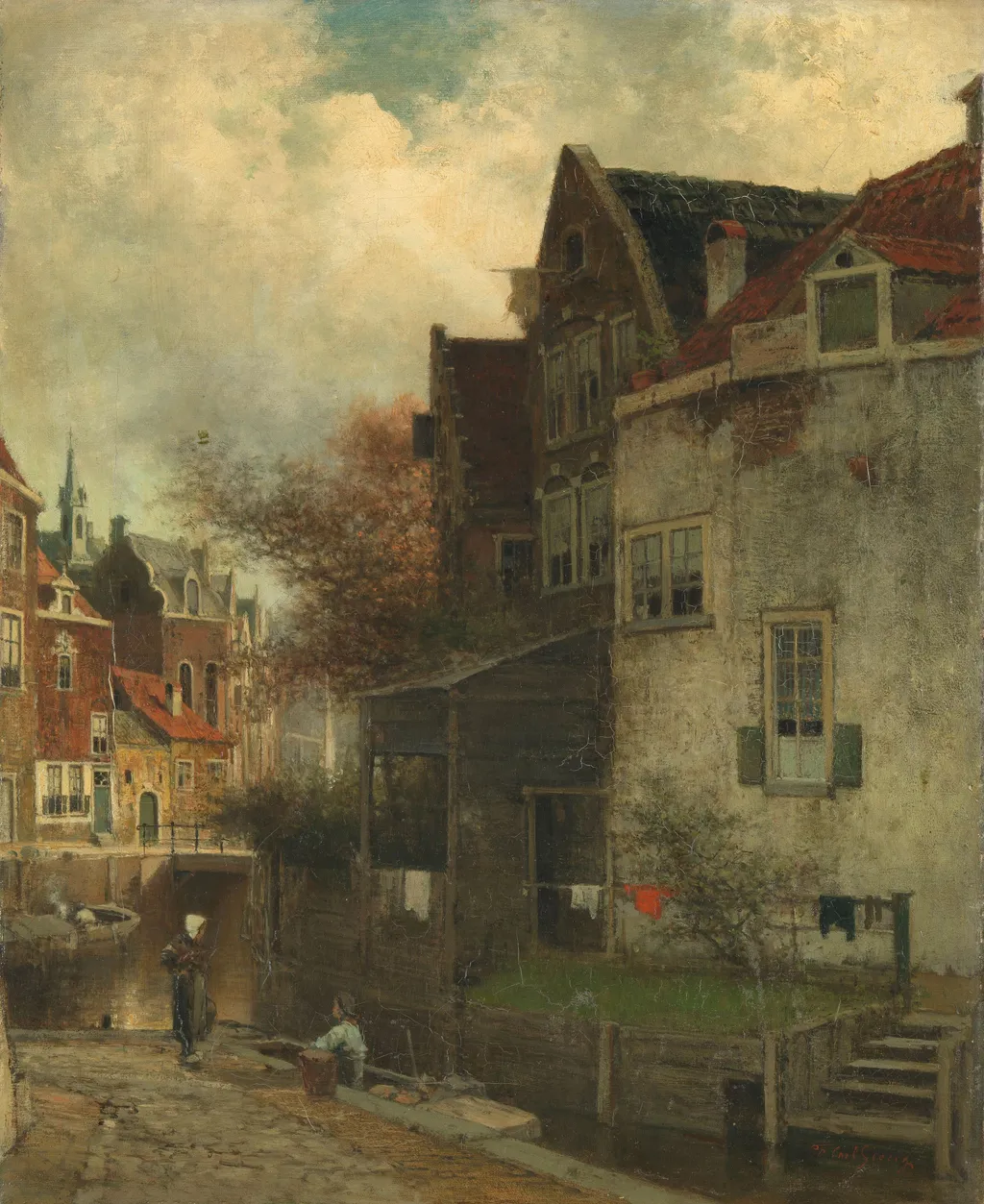 Stadsgezicht, by Ferdinand Carl Sierich, oil, 1892