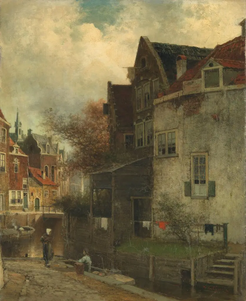 Stadsgezicht, by Ferdinand Carl Sierich, oil, 1892