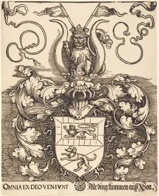 Coat of Arms of Lorenz Staiber, by Albrecht Dürer, ink, 1520