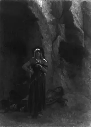 On Guard, by Ernest Hébert, oil, 1865