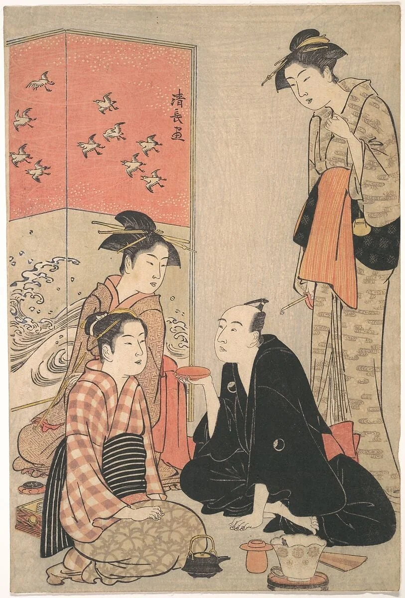 三代目沢村宗十郎と遊女|The Kabuki Actor Sawamura Sōjūrō III and Courtesans, detail