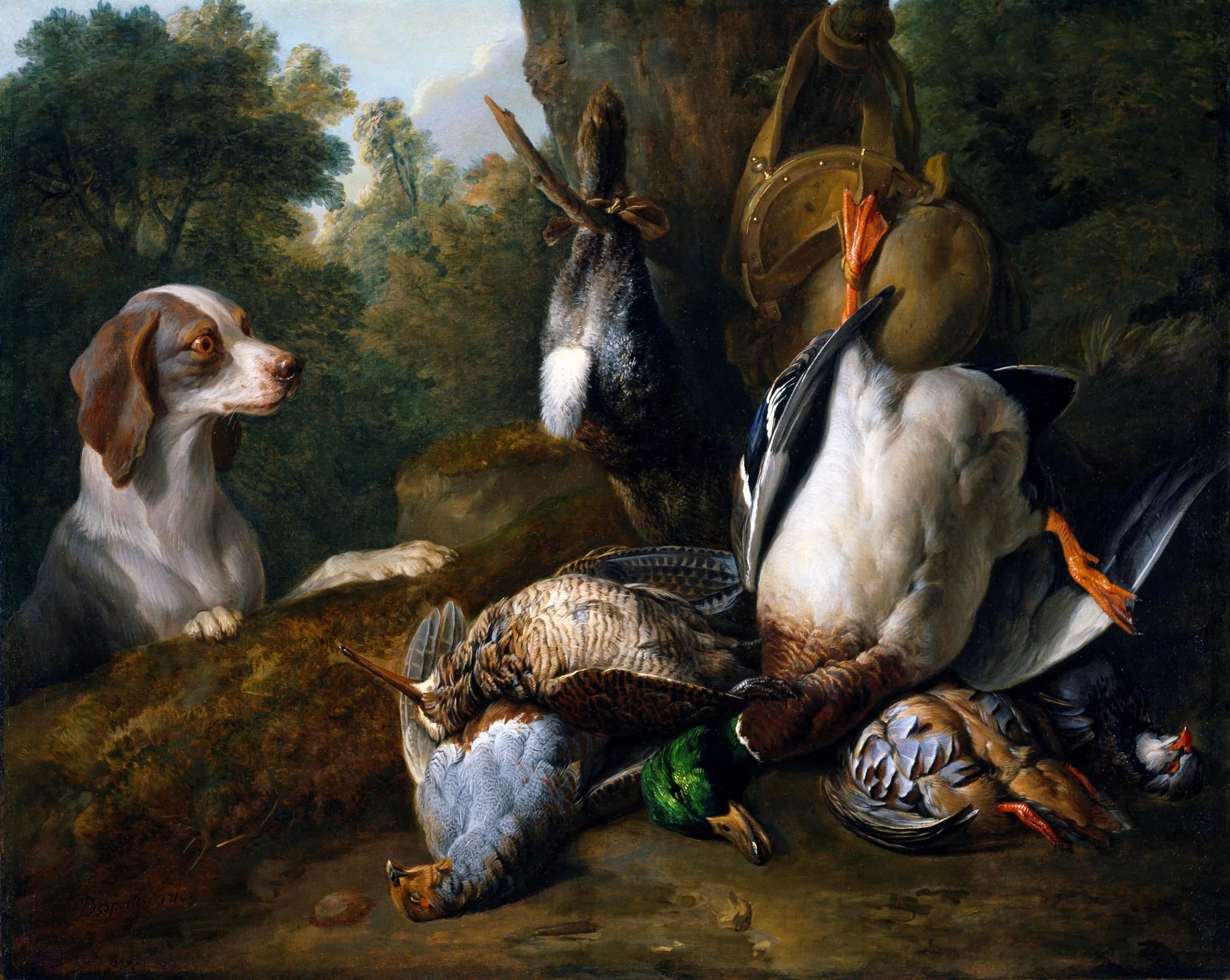 Still Life with Dog and Game, detail