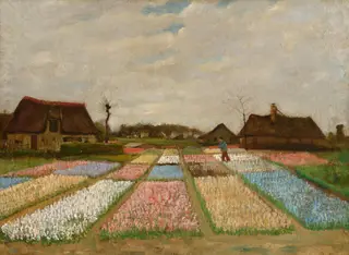 Flower Beds in Holland, by Vincent van Gogh, oil, 1883