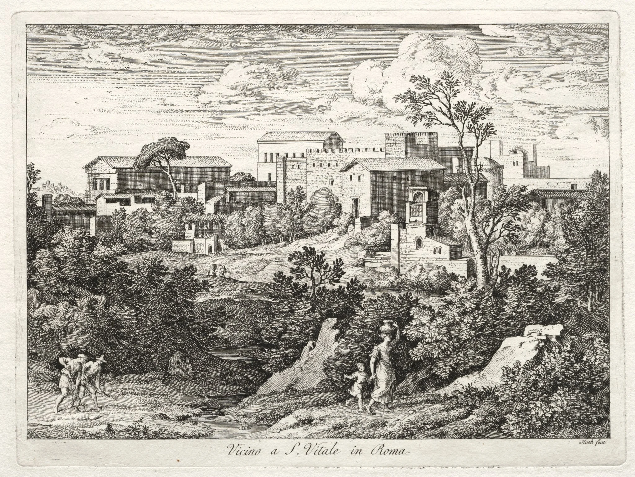 View of San Vitale, Rome, detail