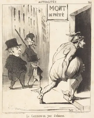 Le Commerce un jour d'échéance, by Honoré Daumier, ink, 1851