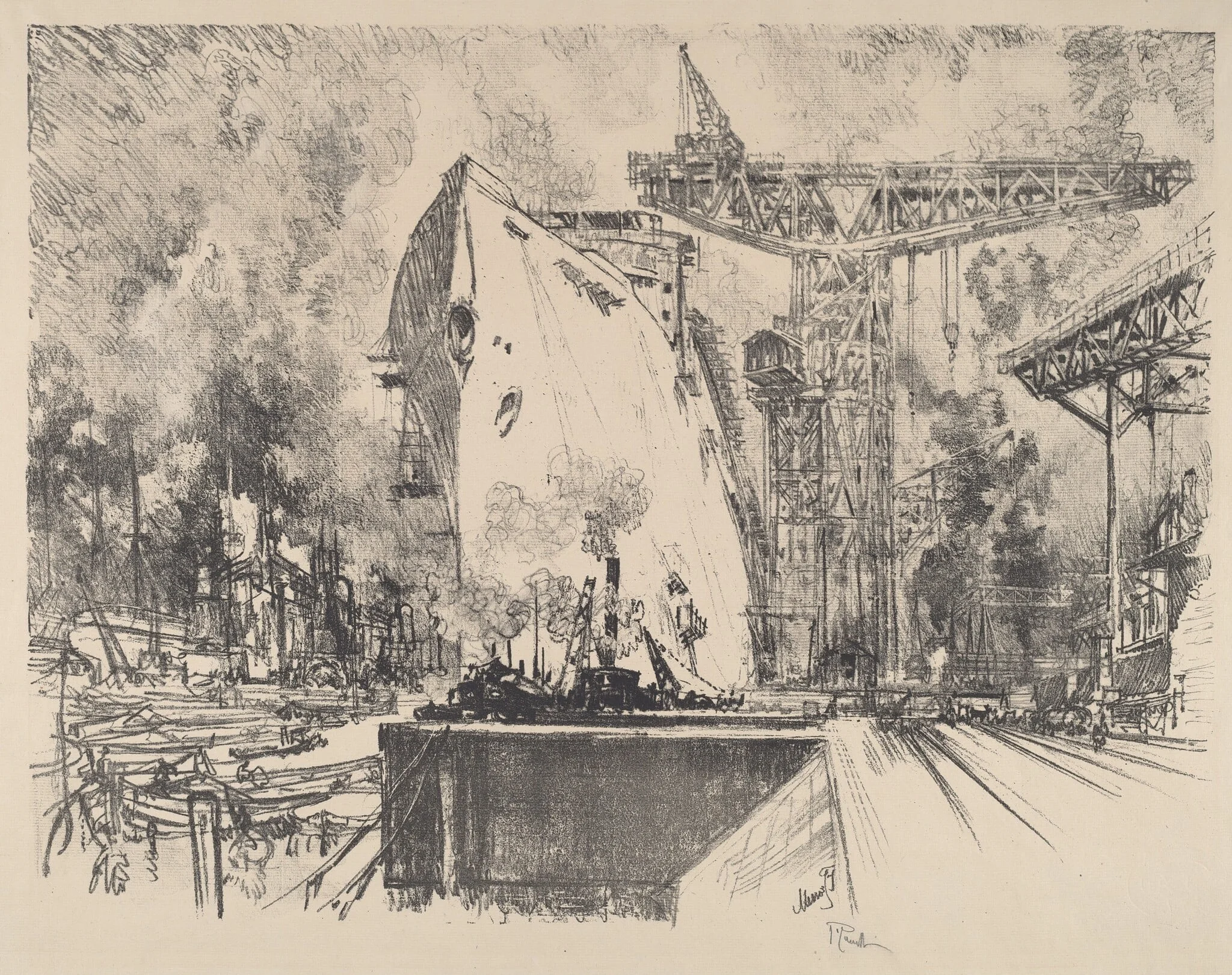 Building the Bismarck, Hamburg, detail