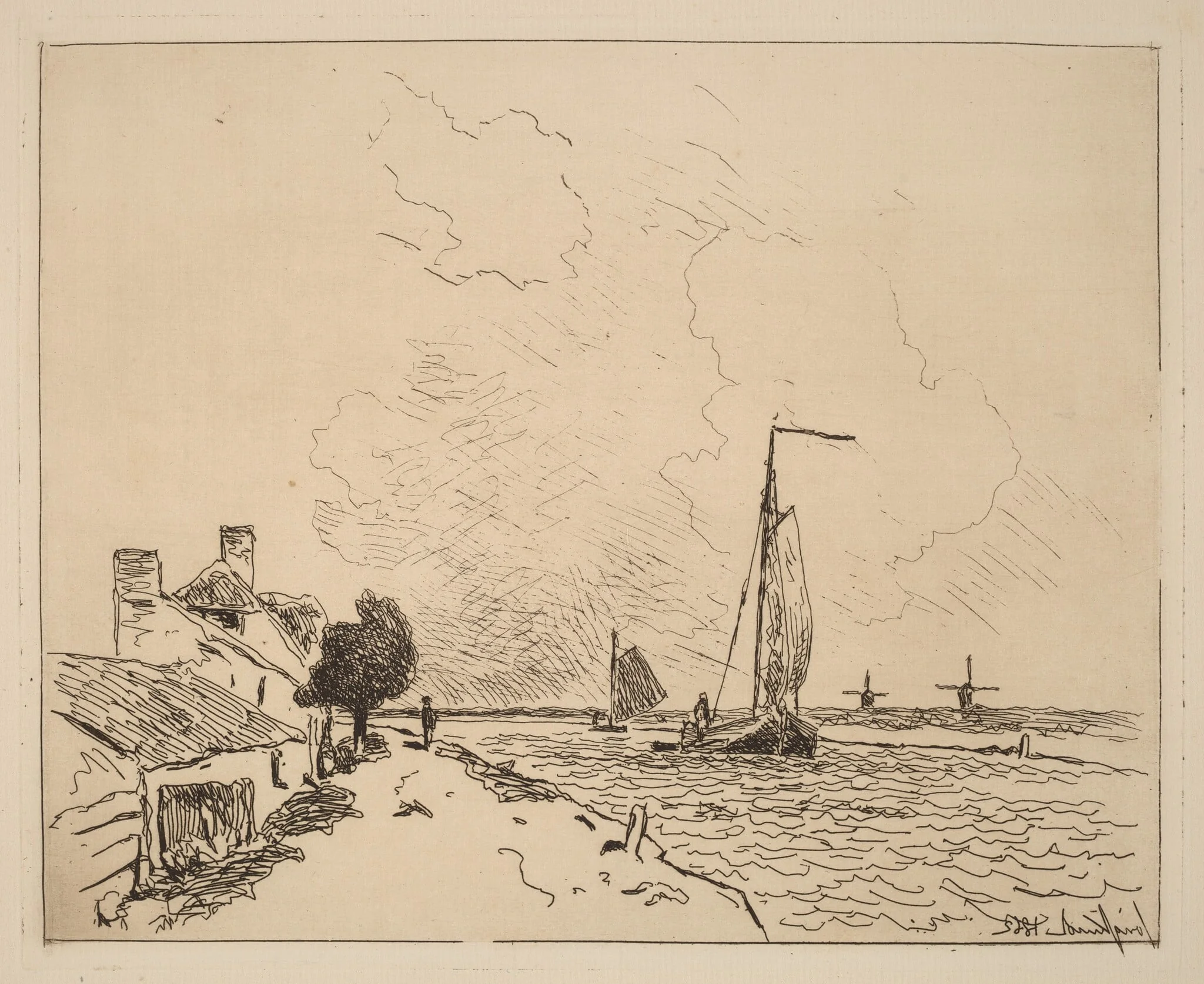 Two Boats at Sail (Les deux Barques a voile), detail