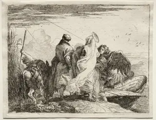 Flight into Egypt:  The Holy Family Leaving the Shore, by Giovanni Domenico Tiepolo, 1752