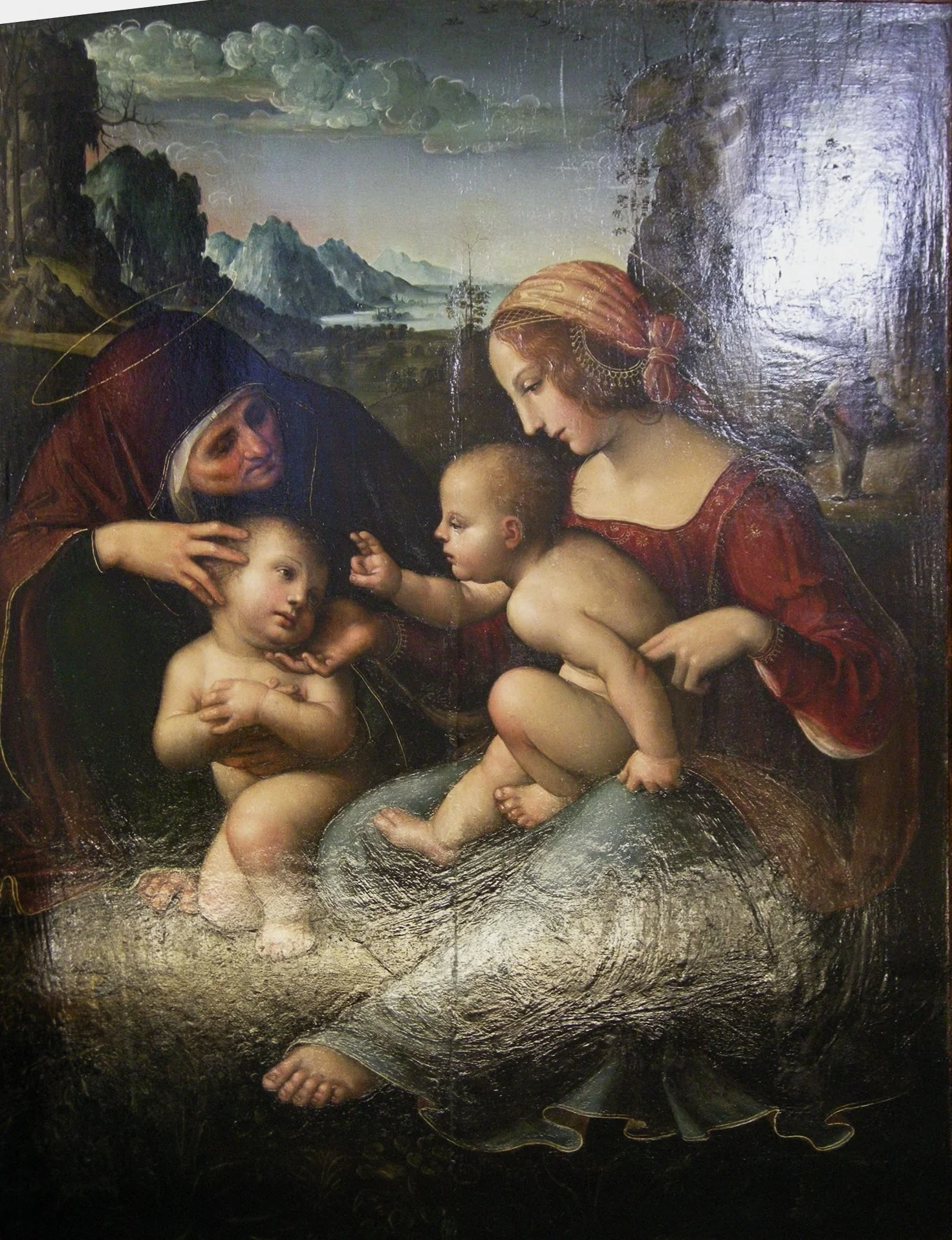 Madonna with Child, Saint Elizabeth and Saint John, detail