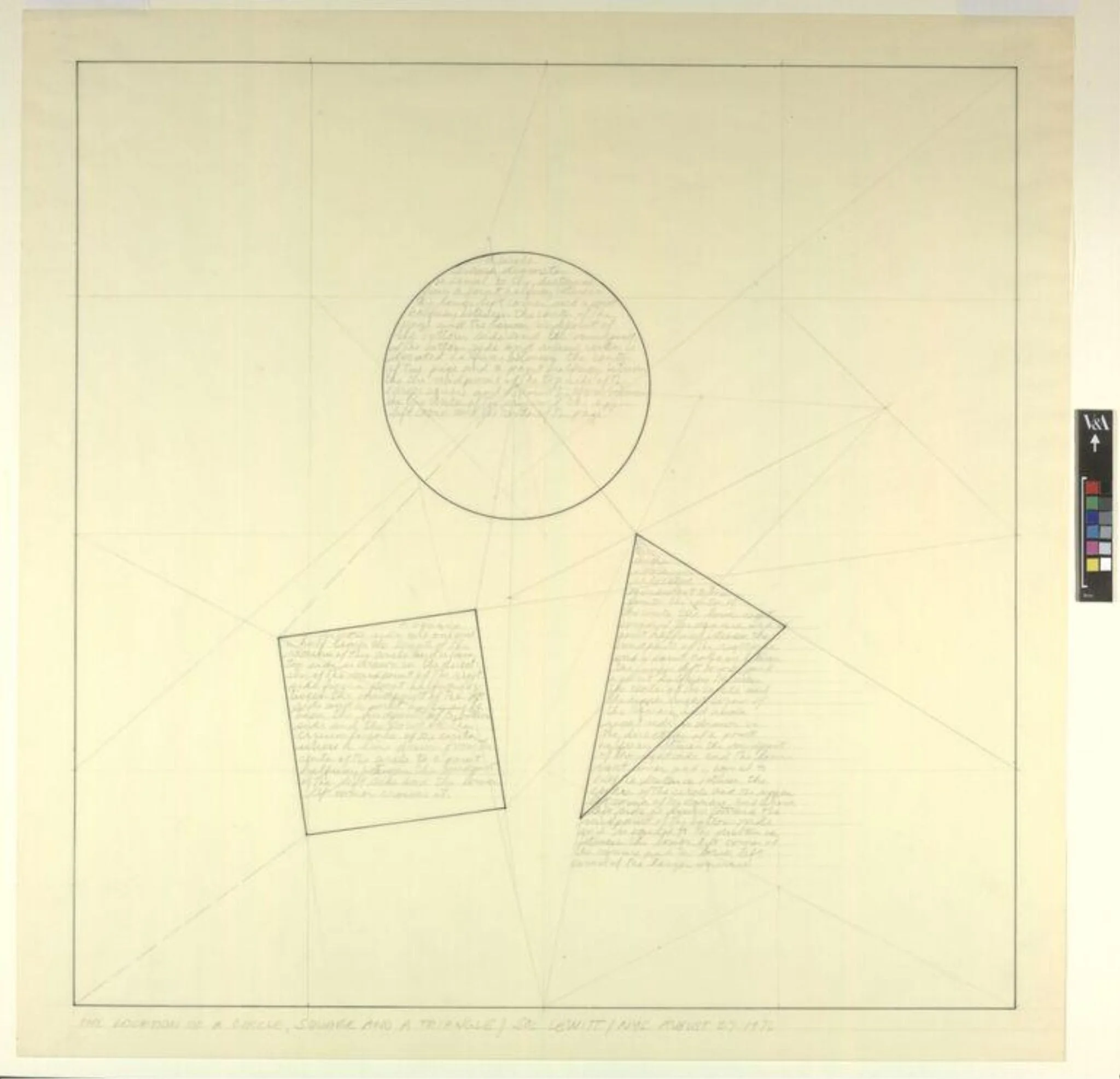 The location of a circle, square and a triangle, detail