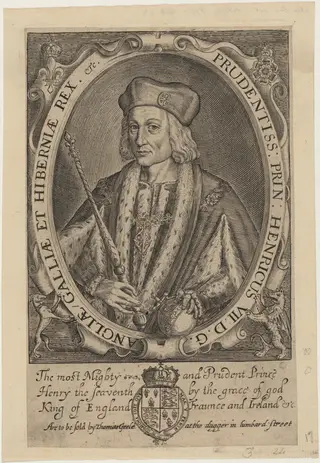 Henry VII of England, by Renold Elstrack, ink, 1598