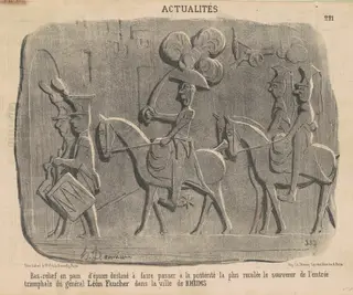 Bas-relief en pain d'épices ..., by Honoré Daumier, ink, 1851