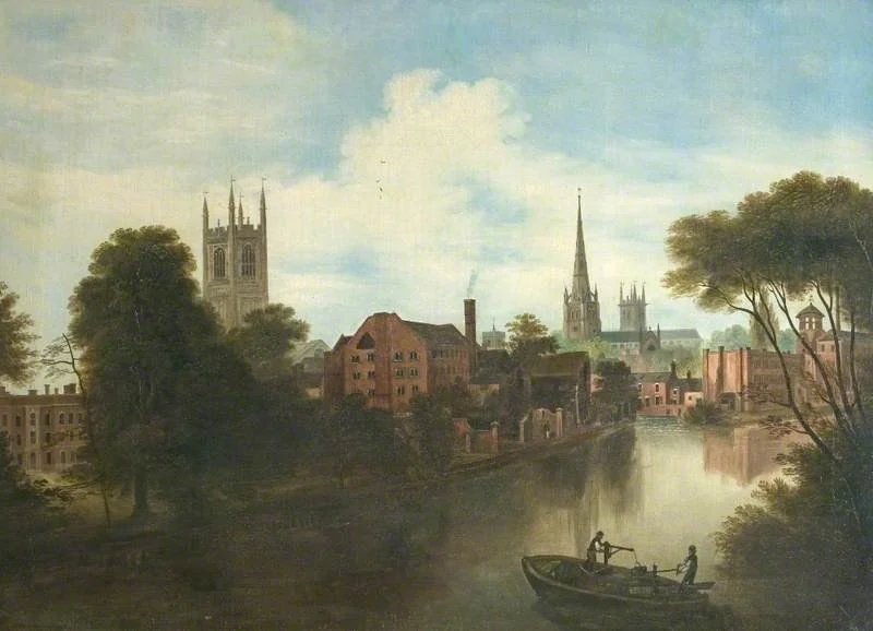 View of Derby, Showing the Derwent, detail
