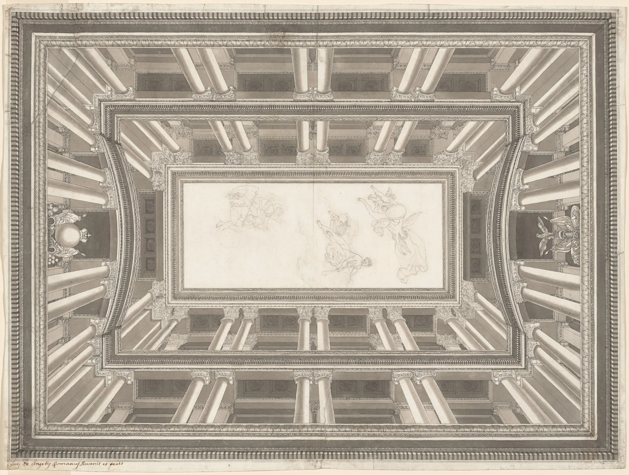 Design for a Trompe-l'oeil Ceiling Decoration, detail