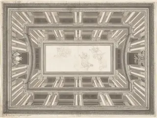 Design for a Trompe-l'oeil Ceiling Decoration, by Pietro de Angelis, ink, 1780