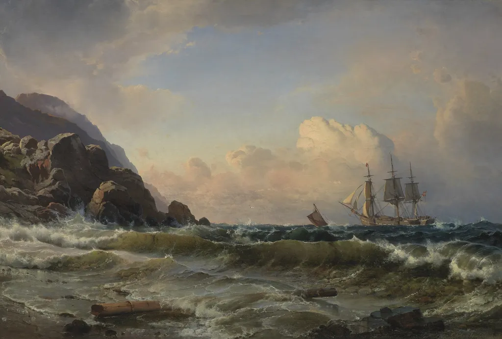 A Norwegian Coastline, by Carl Frederik Sørensen, oil, 1870