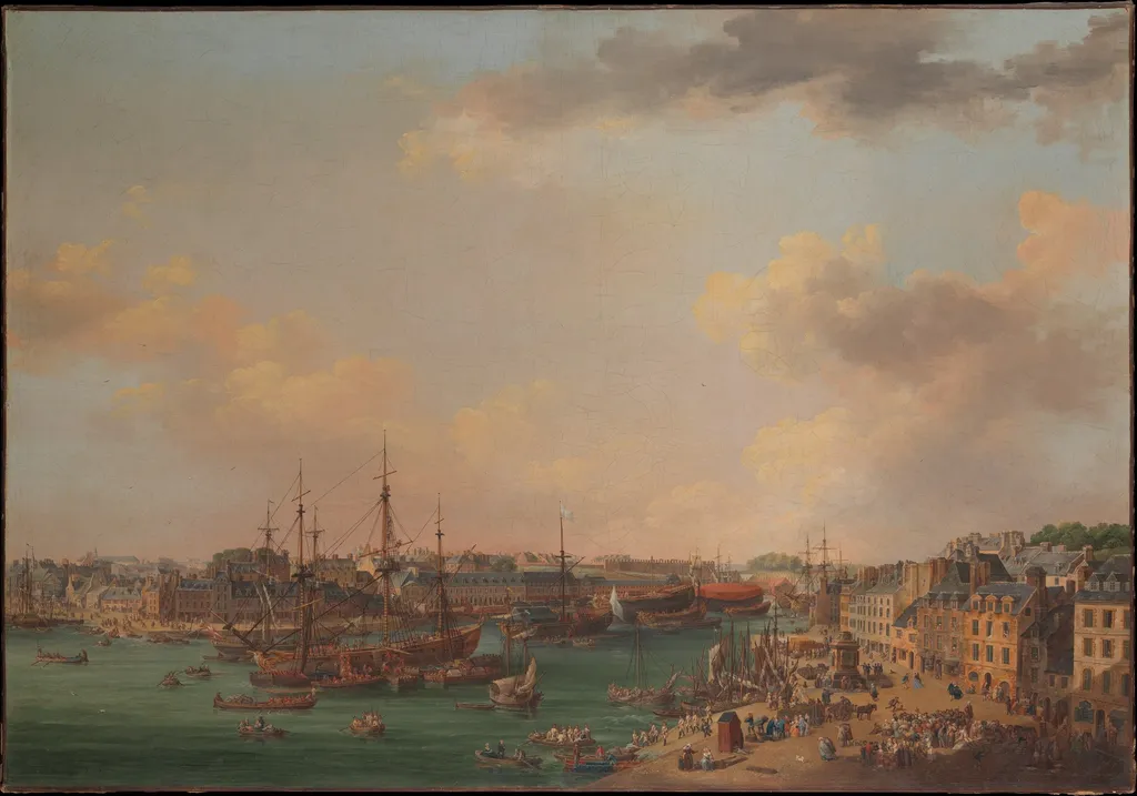 The Outer Harbor of Brest, by Henri-Joseph Van Blarenberghe, oil, 1773