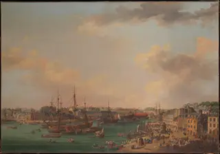The Outer Harbor of Brest, by Henri-Joseph Van Blarenberghe, oil, 1773