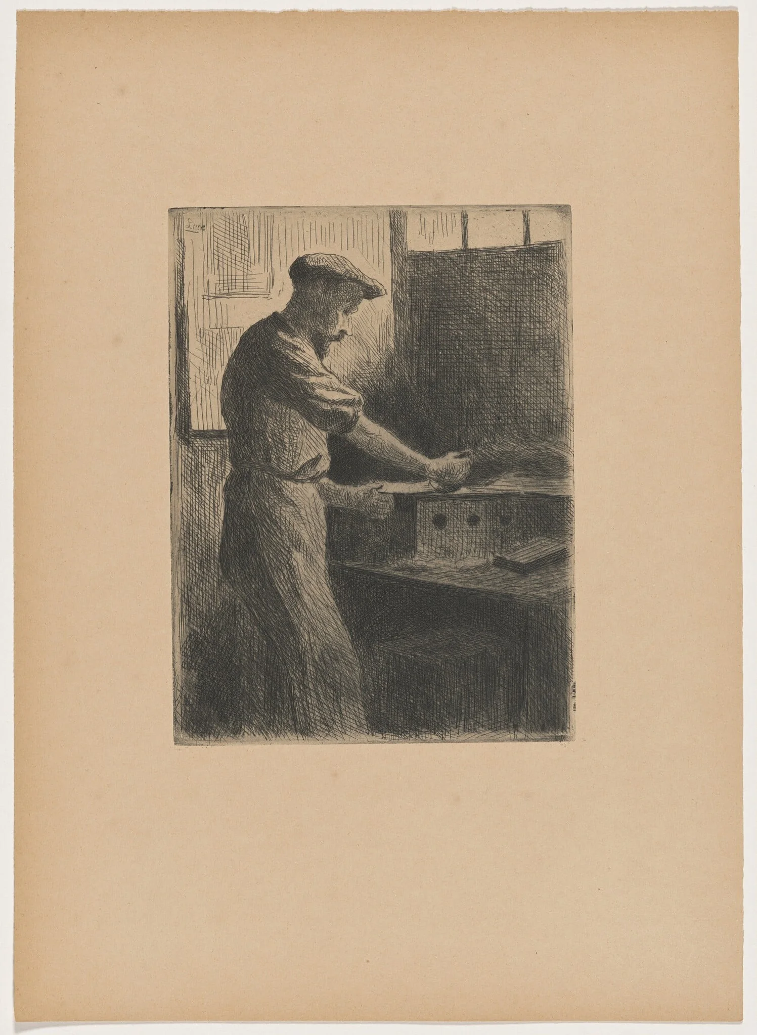 Auguste Delâtre au travail (Auguste Delâtre at Work), detail