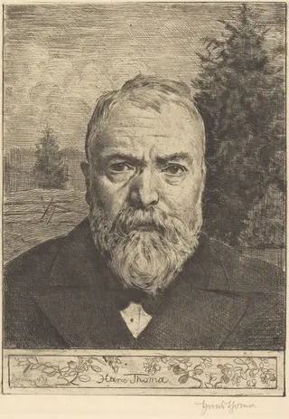 Self-Portrait II, by Hans Thoma, ink, 1898