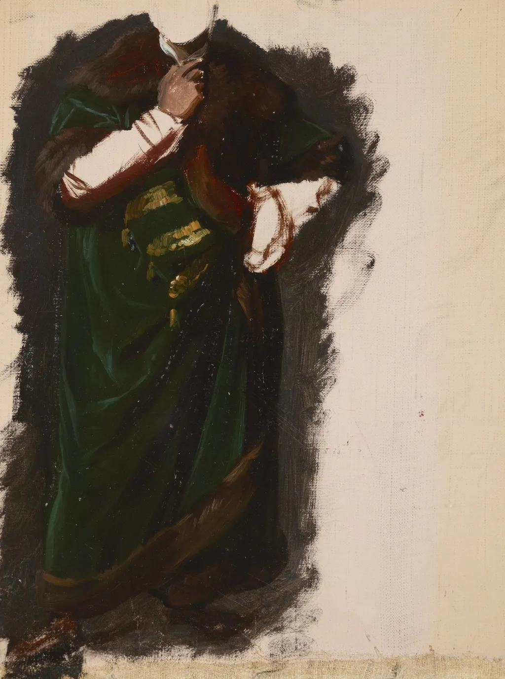 Study of Władysław Jagiełło's Garment to the Painting "The Oath of Queen Jadwiga", by Józef Simmler, oil, 1855