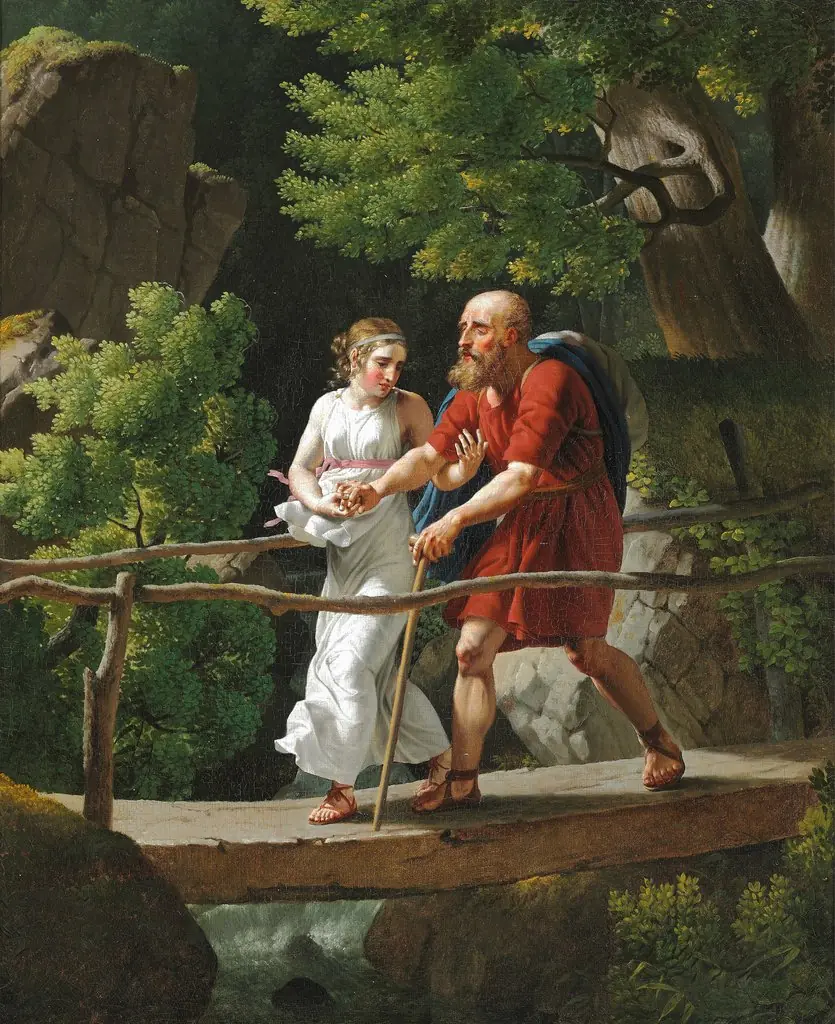 Oedipus and Antigone, by Christoffer Wilhelm Eckersberg, oil, 1812