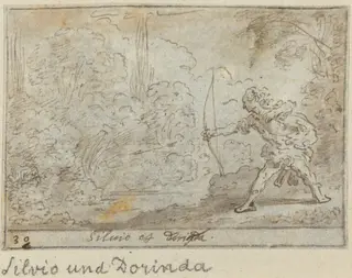 Silvio and Dorinda, by Johann Wilhelm Baur, ink, 1640