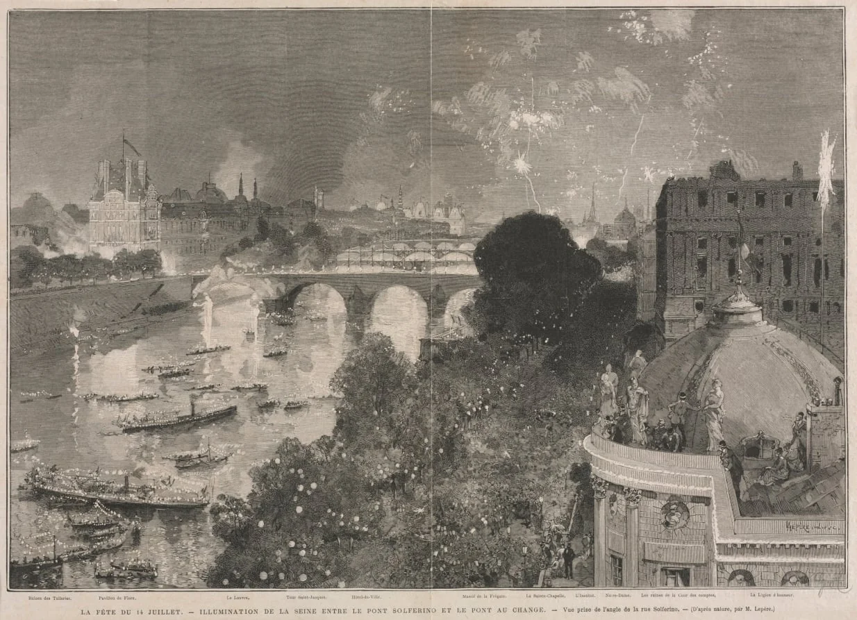 The Festival of 14 July, Illumination of the Place of the Republic (after H. Scott), detail