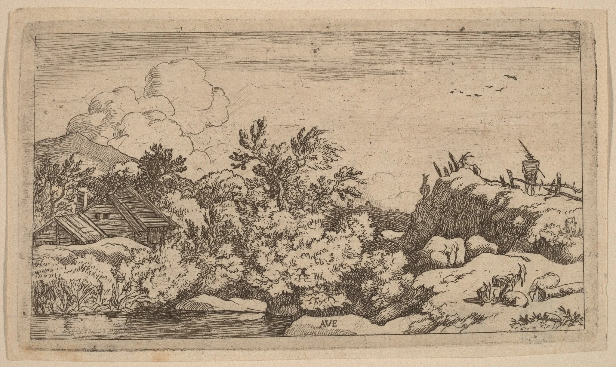 Goat Herd on a Hill, detail
