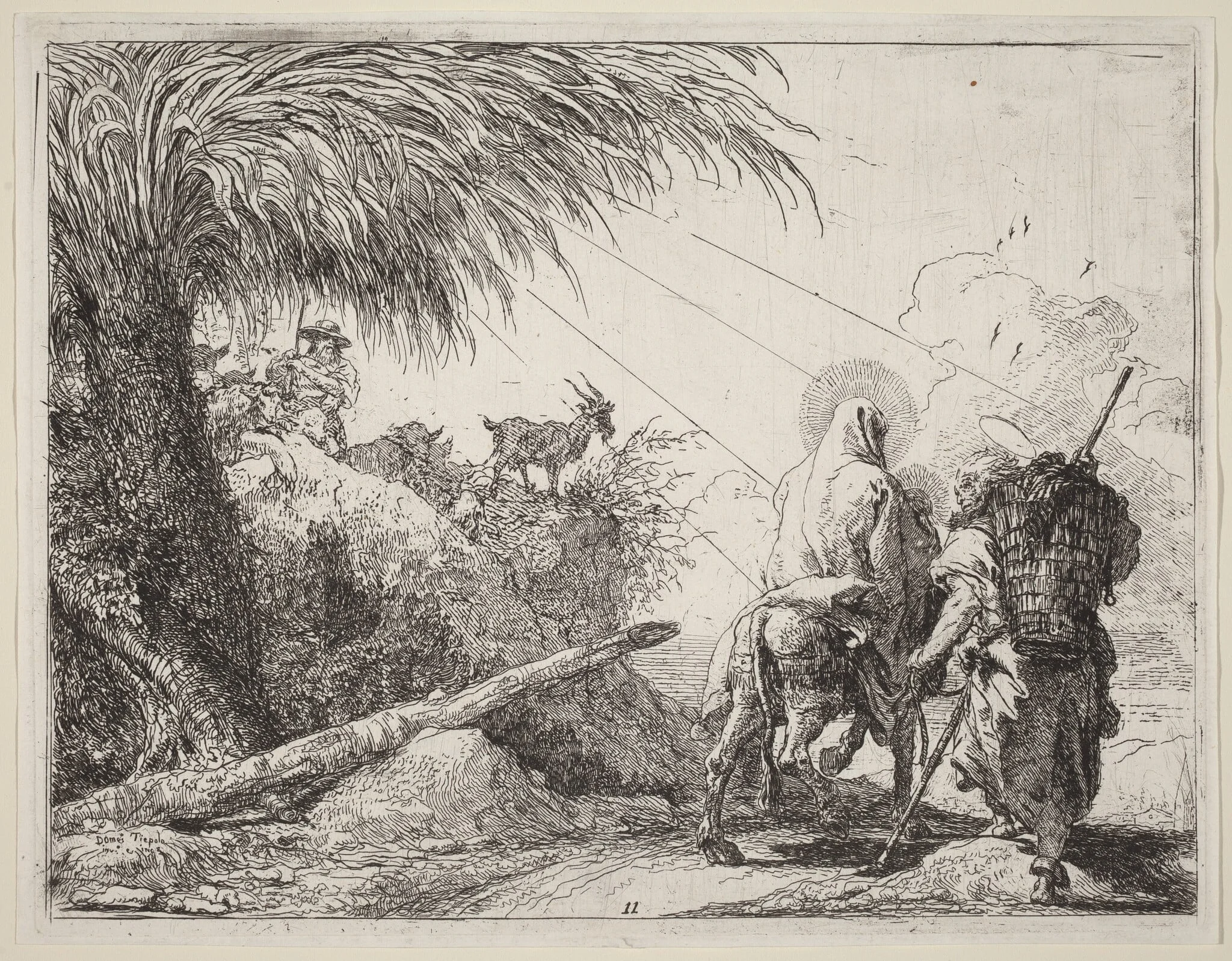 The Flight, Holy Family at the Right, Joseph Looking to the Left, detail