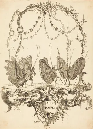 Ballet Champêtre (Country Ballet), by Charles Germain de Saint-Aubin, ink, 1756
