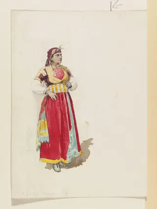 A Jewish Nurse - Fez, by Amedée Forestier, watercolor, 1850