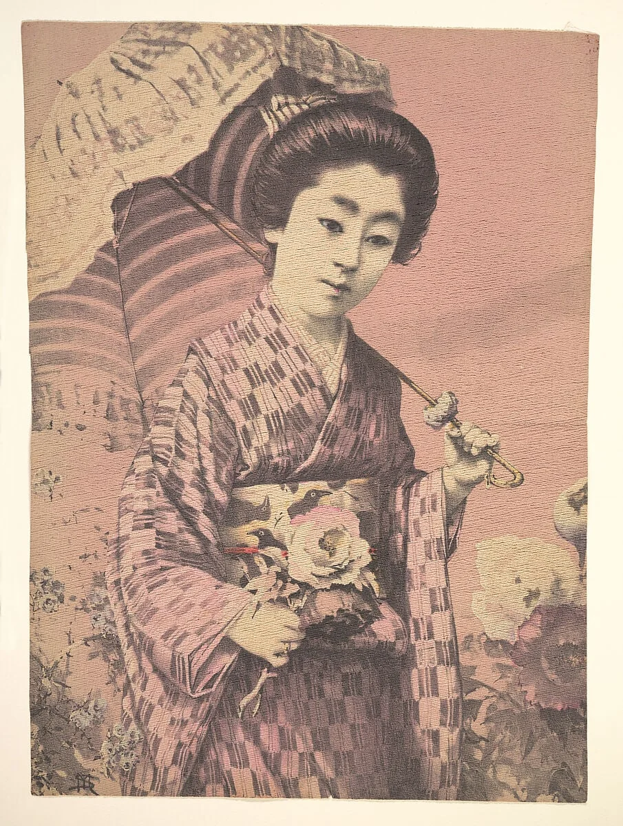 日傘を差す女|Girl Carrying a Parasol, detail