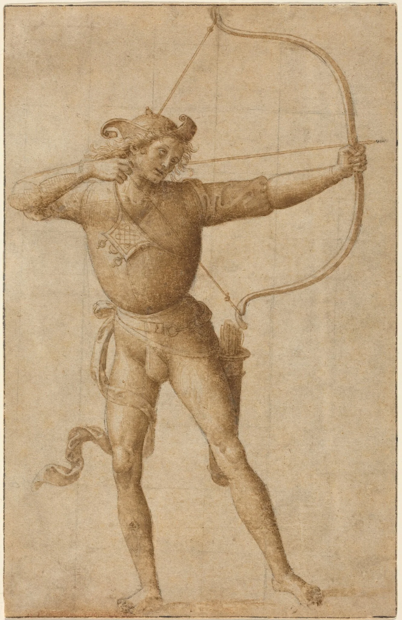 Archer Drawing a Bow, detail
