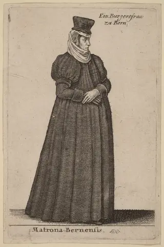 Matrona Bernensis, by Wenceslaus Hollar, ink, 1647