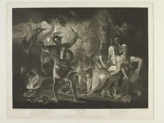 Scene from Macbeth, Act IV., Scene I., by Robert Thew, 1786