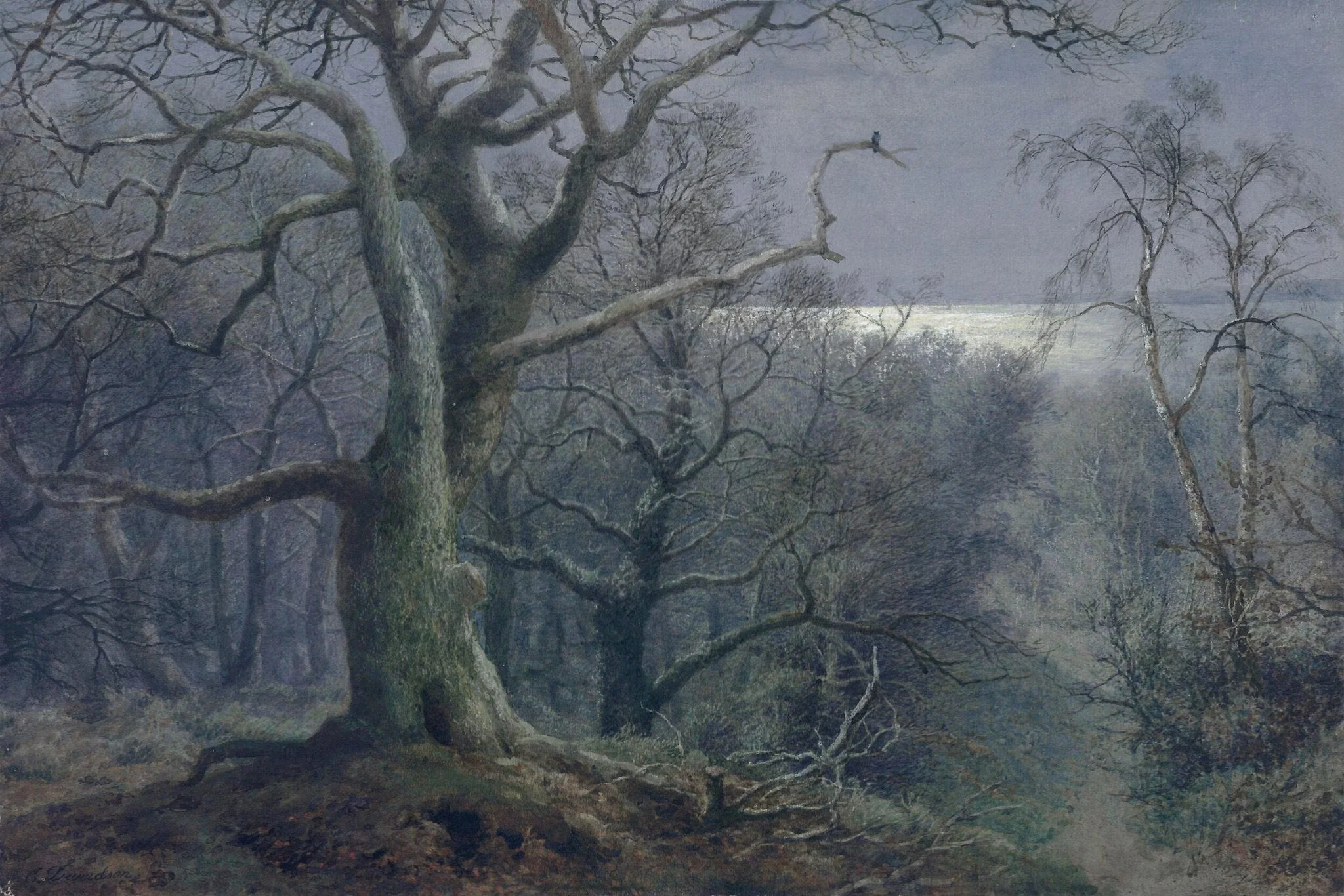 Moonlight scene near Falmouth, detail
