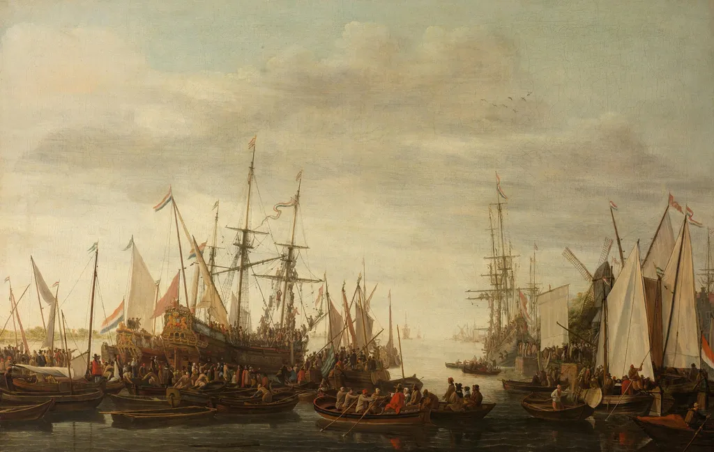 Het kielhalen van de scheepschirurgijn van admiraal Jan van Nes, by Lieve Verschuier, unspecified, 1673