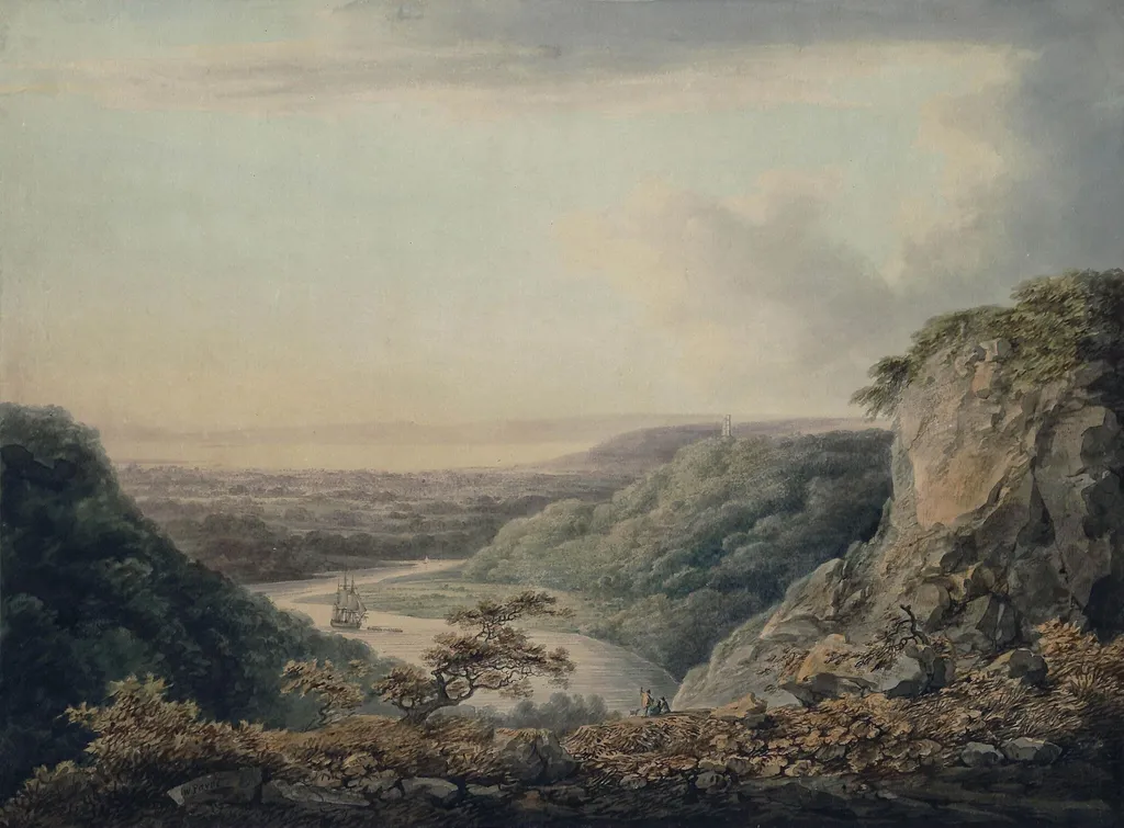 Near Bristol, looking over the Severn, by William Payne, watercolor, 1776