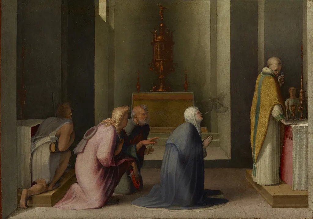 The Miraculous Communion of Saint Catherine of Siena, by Domenico Beccafumi, unspecified, 1513