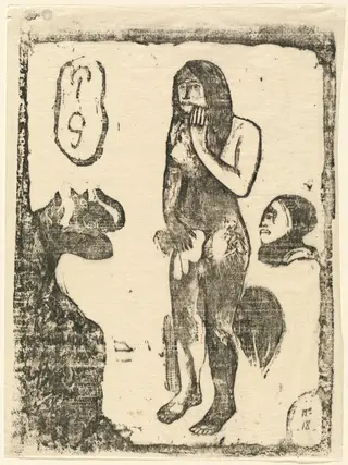 Eve, by Paul Gauguin, ink, 1898