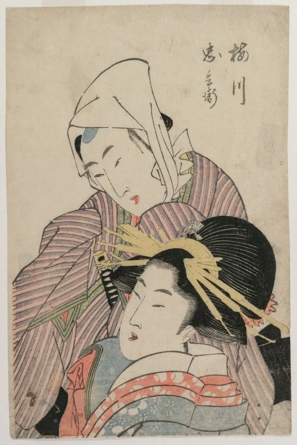 The Lovers Umegawa and Chubei, detail