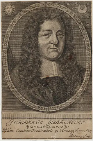 John Gadbury, Astrologer, by John Savage, ink, 1680