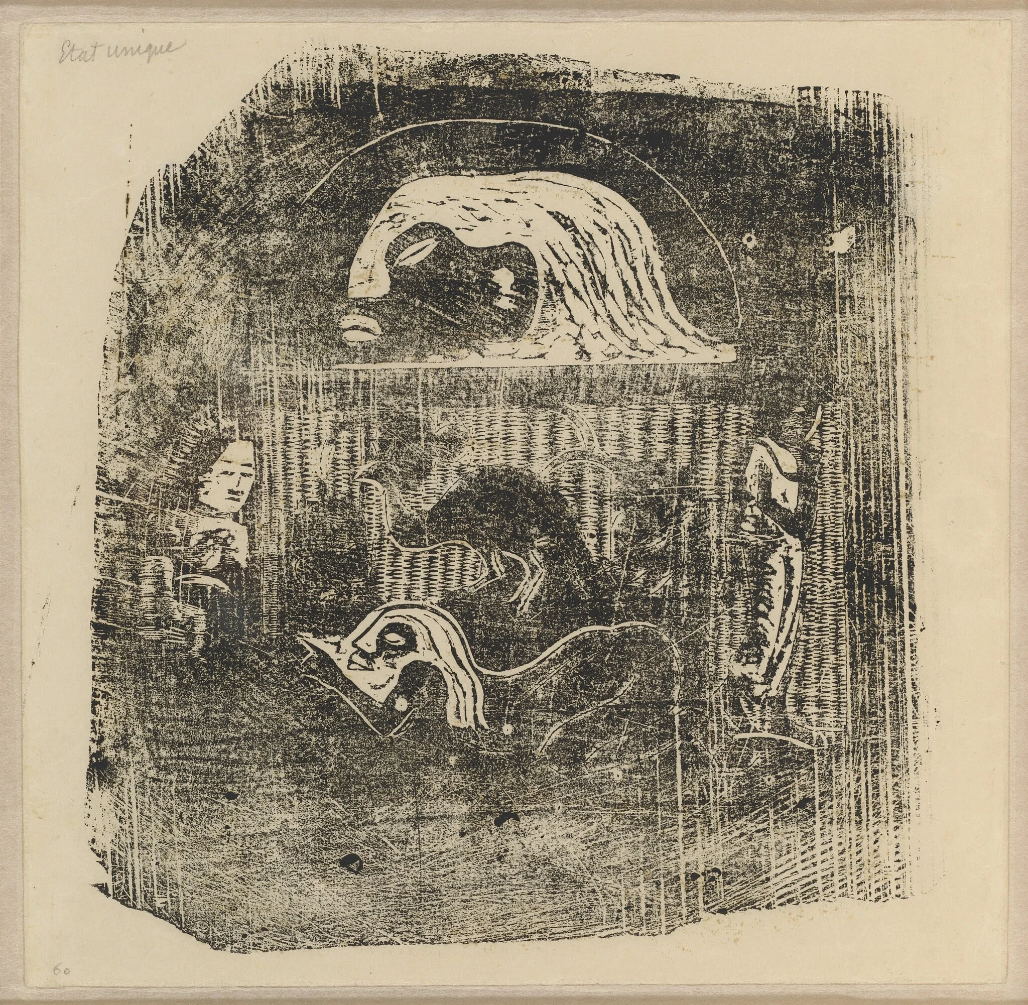 Te Atua (The Gods) Small Plate [verso], detail