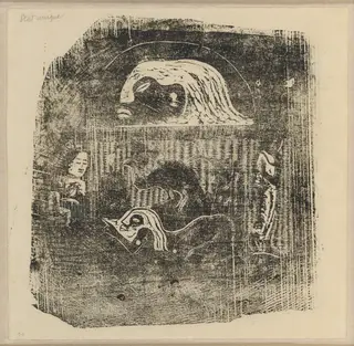 Te Atua (The Gods) Small Plate [verso], by Paul Gauguin, ink, 1895