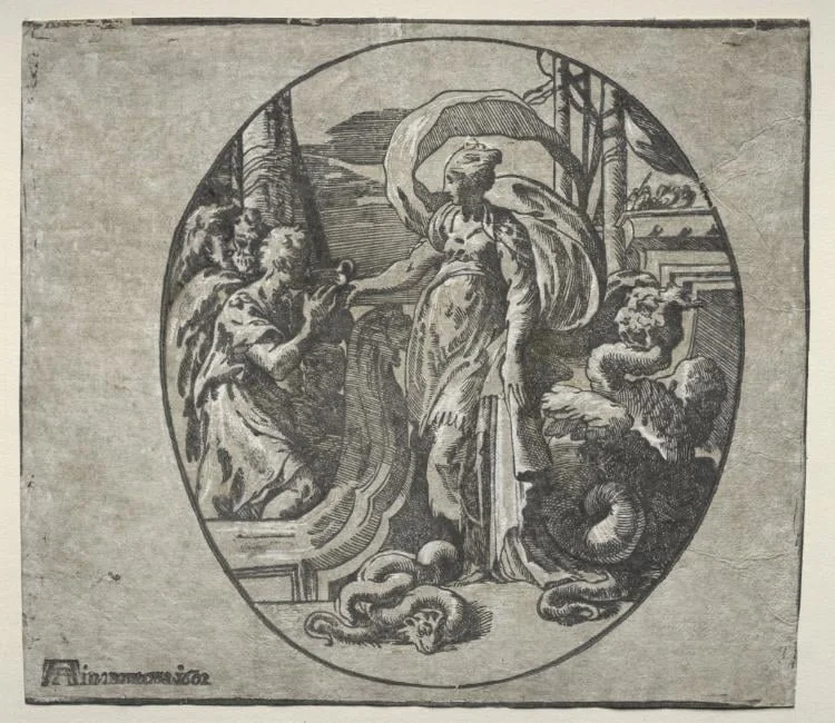 Circe Giving Drink to the Companions of Ulysses, detail