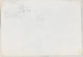 Classical Buildings above a Wall, by Jacques-Louis David, graphite, 1778